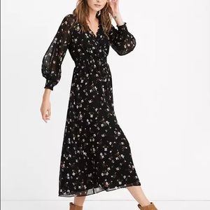 Madewell Georgette Smocked Midi Dress